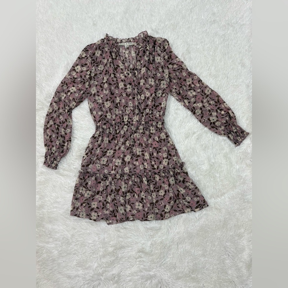 Chic Long Sleeve Floral Dress